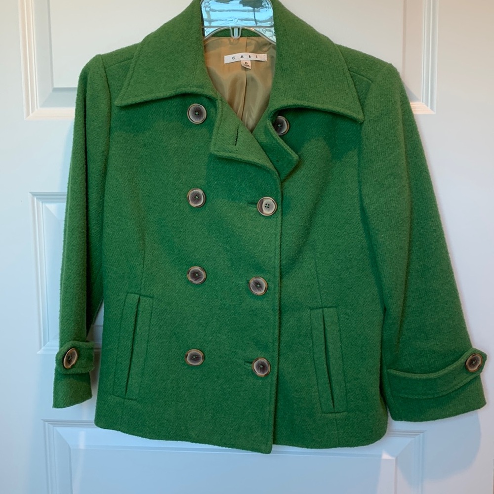 Cabi Peacoat, 3/4 sleeve, Kelly green, size 6